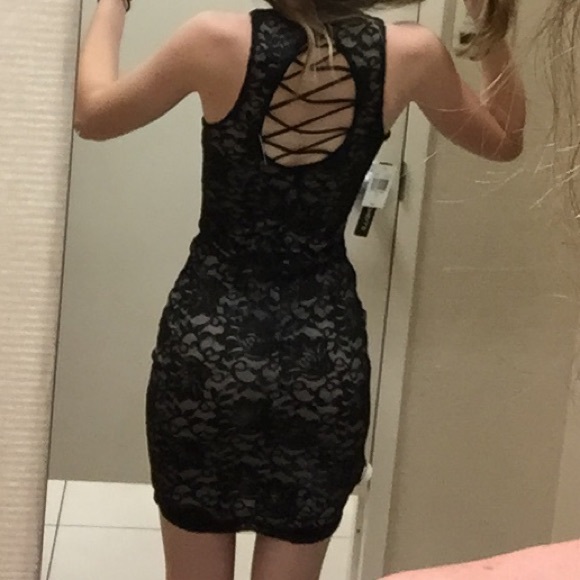 Black Laced Mid thigh dress - Picture 2 of 5